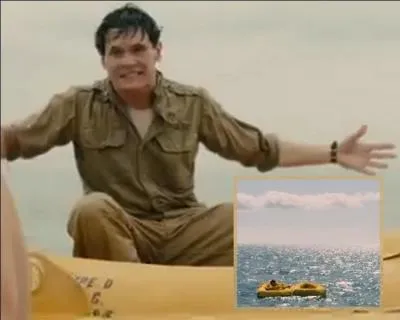 Son bombardier se crashe au-dessus de l'océan. Sur les onze hommes d'équipage, combien se retrouve sur le radeau de survie ?