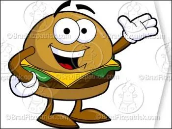 Sandwich rond garni de viande de buf hachée, de crudités et d'une tranche de fromage.