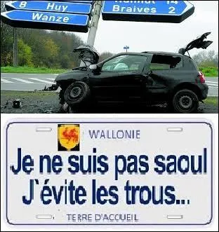 Ce flamand voulait se rendre à Huy... Quelle direction cherchait-il avant de heurter le poteau ?