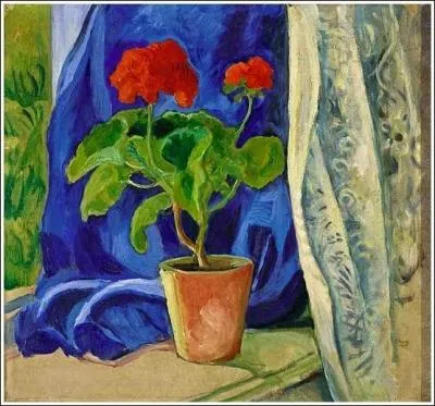 Qui a peint  Granium au rideau  ?