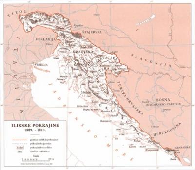 A quel empire la Croatie et la majeure partie de la côte Adriatique appartenaient-elles sous le nom de "Provinces illyriennes" de 1809 à 1813 ?