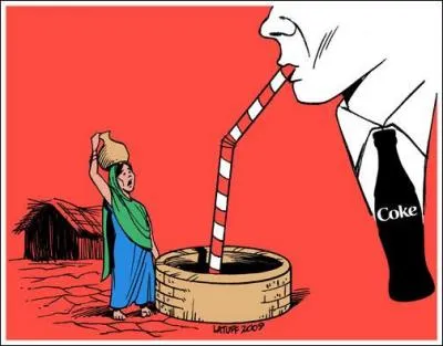 Mehangindini, près de Bénarès. Les puits sont à sec, les cultures meurent... Une usine Coca-Cola remplit 600 bouteilles à la minute. Combien consomme-t-elle par an ?