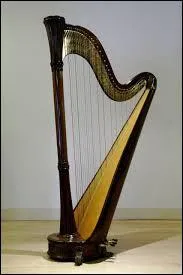 Sur une harpe celtique, quelle note est représentée sur des cordes bleues ?