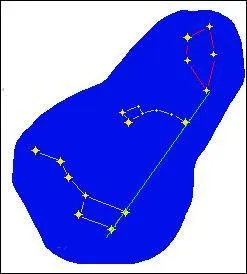 Si l'on prolonge un peu le segment de l'image précédente on arrive au toit d'une maison. Cette nouvelle constellation est ... .