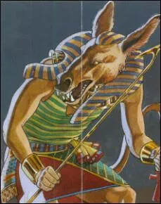 Il est représenté comme une créature anthropomorphe non identifiée avec certitude. Mais certains le comparent à quel animal ?