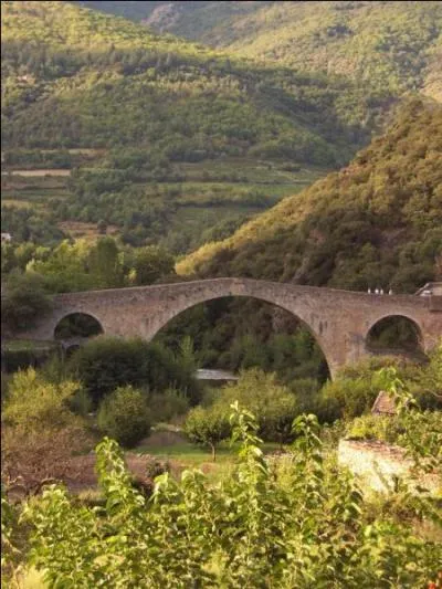 Quel est ce pont en pierre du XIIIe si&egrave;cle sur la Jaur, dans l'H&eacute;rault ?