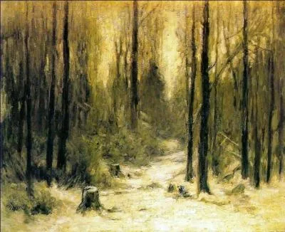 Avançons dans le temps, et restons avec les peintres. Celui-ci (1869-1937) voulait devenir chanteur et il étudia au Conservatoire de Paris. Une opération à la gorge le força à se tourner vers la peinture à notre grand plaisir. Il fut influencé par les impressionnistes et plusieurs de ses toiles représentent la vie quotidienne des gens de son Arthabaska natale, mais il peint aussi l'hiver. C'est :