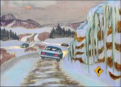 Il y a la rue de la ville et les petits chemins de campagne. Le peintre Philip Surrey qui naquit en Alberta mais vint s'installer à Montréal était plus fasciné par les gens que par les paysages. Toutefois il en a peint quelques uns dont celui-ci. Mais de quelle région du Québec s'agit-il ?