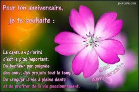 Je lui souhaite un joyeux anniversaire, autrement dit :