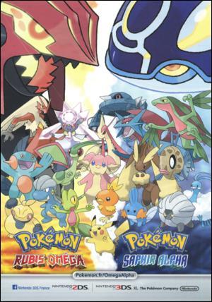 Quels Pokémon ne pouvant pas méga-évoluer apparaissent sur cette affiche ?
