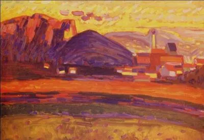 Qui a peint "Paysage de montagne avec un village" ?