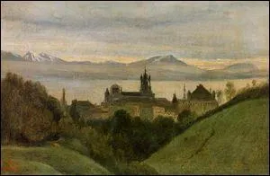 Qui a peint "Entre le lac Léman et les Alpes" ?