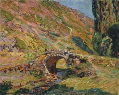 Qui a peint "Paysage de montagne, Pontgibaud" ?