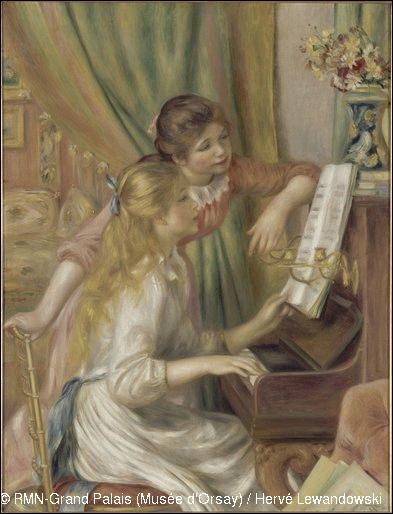 Qui a peint "Jeunes filles au piano" ?