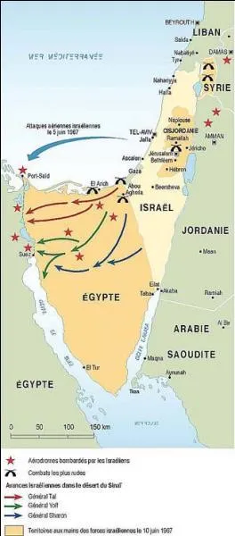La guerre de 6 jours (5 au 10 janvier 1967) a mobilisé quels belligérants ?