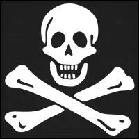 De quel drapeau le tête de mort est-elle l'emblème ?