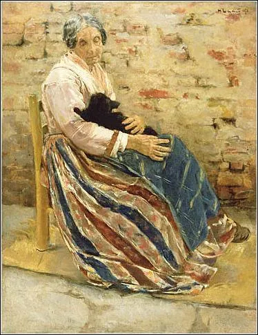 Qui a peint "Vieille femme avec un chat" ?