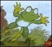 Petite grenouille  de bande dessine. En fait c'est un prince qui a t transform et qui dcouvre le monde sous cette nouvelle forme.