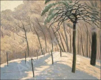 Qui a peint "Paysage de neige au bois de Boulogne" ?