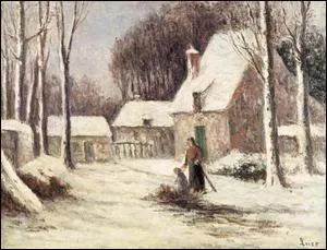 Qui a peint "La ferme dans la neige" ?