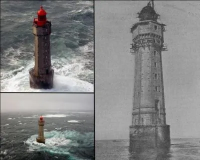 Commencée en 1904, la construction de ce phare situé au large d'Ouessant, à l'entrée de courants violents et où de nombreux naufrages eurent lieu, durera près de 7 ans...