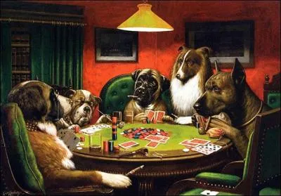 Qui a peint "Chiens jouant au poker" ?