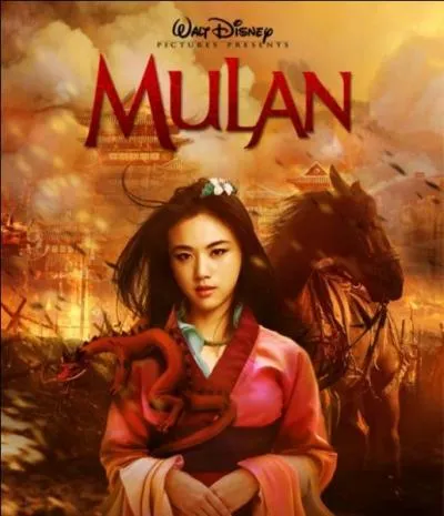Sur ce cliché, vous pouvez apercevoir une jeune actrice chinoise portant la tenue de Mulan en compagnie de deux adorables compagnons. Essayez de trouver sa photo parmi celles qui sont proposées.