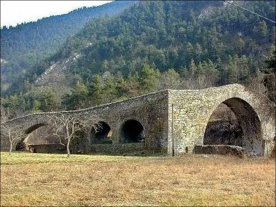Un pont ''bien français'' de 64 m de long, datant du XIIe siècle, sur la 
Levenza à La Brigue dans les Alpes-Maritimes, il se nomme :