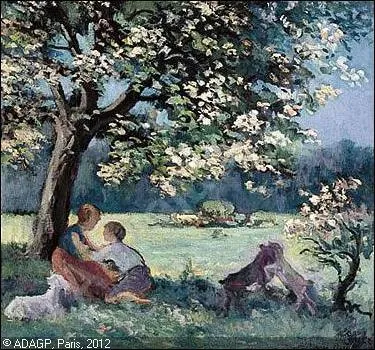 Qui a peint Scène champêtre au printemps ?