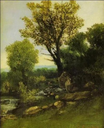 Qui a peint "Rochers et ruisseau en forêt" ?