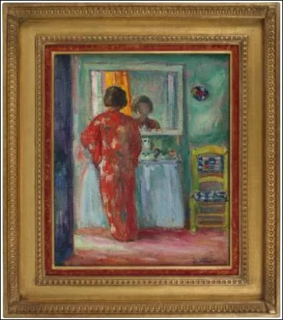 Qui a peint "Femme en kimono devant un miroir" ?