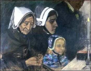 Qui a peint "Trois générations de Ouessantines" ?