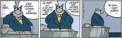 ''La mort, c'est un peu comme la connerie. Le mort, lui, il ne sait pas qu'il est mort, ce sont les autres qui sont tristes. -----------------, c'est pareil ! ''