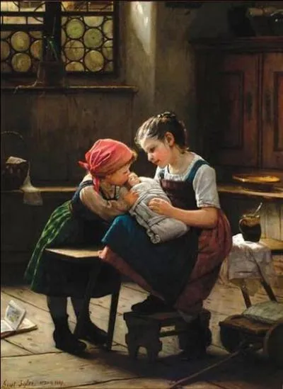 Qui a peint "Jouer à la maman" ?