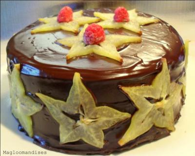 Outre les framboises, avec quels fruits est décoré ce merveilleux gâteau ?