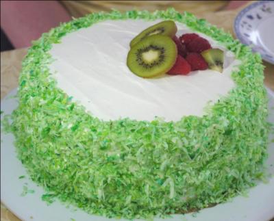 Quel fruit a-t-on utilisé pour décorer ce joli gâteau ?