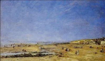 Qui a peint "Trouville, vue générale de la plage" ?