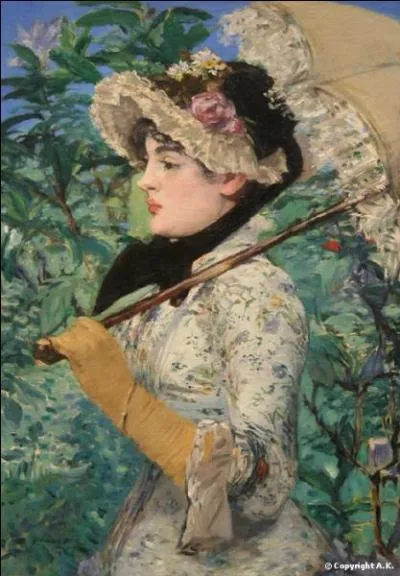 Quel est ce peintre qui a réalisé cette toile nommée "printemps, et plus connu pour être l'auteur d'"Olympia' et du "Déjeuner sur l'herbe" ?