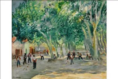 Charles Camoin a peint ici les joueurs de boules de la place des Lices, quelle petite ville du Var, rendue célèbre par les films de Jean Girault, représente cette toile ?
