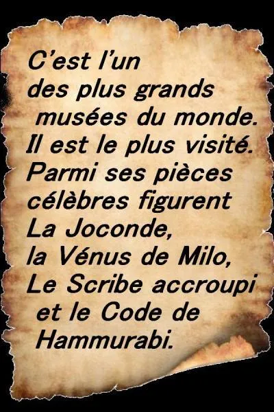 Quel est le nom du musée où se trouve le trésor ?