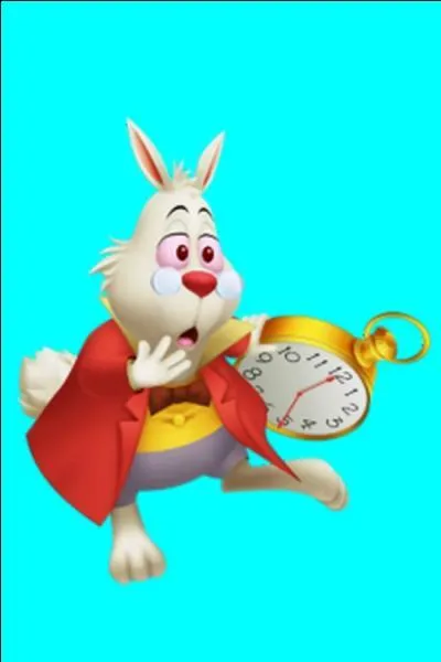 Il est l'huissier de la reine de cur c'est un personnage stressé, car il est toujours en retard et c'est ainsi qu'il mène les différents visiteurs au pays des merveilles. Quel est son nom ?