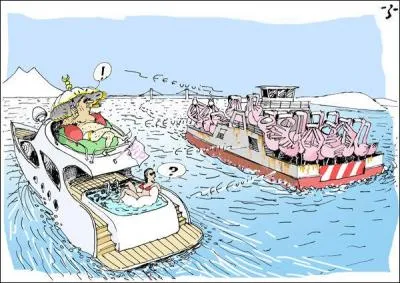 Oh papa, regarde le joli bateau - Non mon fils, ce n'est pas un bateau, c'est un yacht - Dis papa, comment ça s'écrit un yacht ?