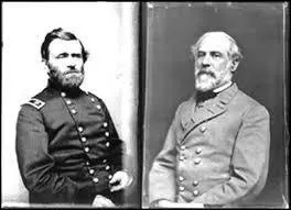 Ces deux officiers ont marqué l'histoire des Etats-Unis. A gauche, le général Ulysses S. Grant, et à droite, le général Robert Lee. Dans quel conflit ces deux généraux se sont-ils illustrés ?