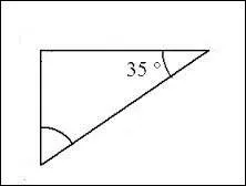 Un triangle rectangle a un angle aigu qui mesure 35°, quelle est la mesure de l'autre angle aigu ?