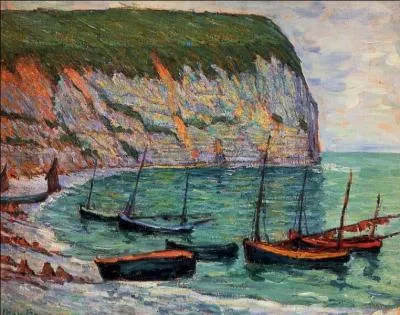 Qui a peint "Bateaux de pêche sur la côte" ?
