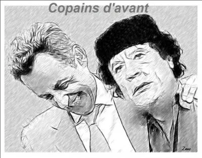 Ce tyran de Kadhafi aurait été tué probablement par un agent français. Sympa pour un pays qui a installé à son intention une tente dans le parc de l'hôtel Marigny, lors de sa visite en France en décembre 2007.