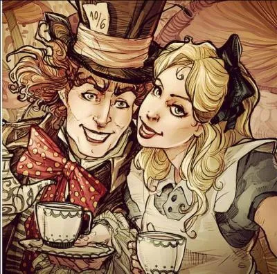 Est-ce votre anniversaire ? Non ? Ma foi, laissez-moi vous souhaiter un 'joyeux non-anniversaire'. Qui sont les personnages sur cette photo ?