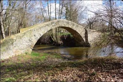 Ce pont dit ''romain", piétonnier avec une seule arche, date en fait du XVe siècle, il traverse la Morge dans le Puy-de-Dôme à :