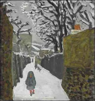 Qui a peint "Paysage de neige, enfant au capuchon" ?