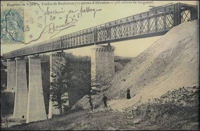 Ce viaduc de 364 mètres de long, construit sur la Souleuvre dans le Calvados en 1889, avait une hauteur de 62 m, le tablier a été démonté en 1970, il est
situé à :